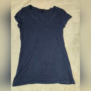 Casual Blue V-Neck Tee for Women
